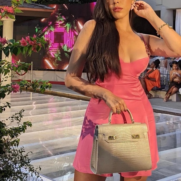 Zara Pink Satin Effect Corset Style Dress - Picture 10 of 17